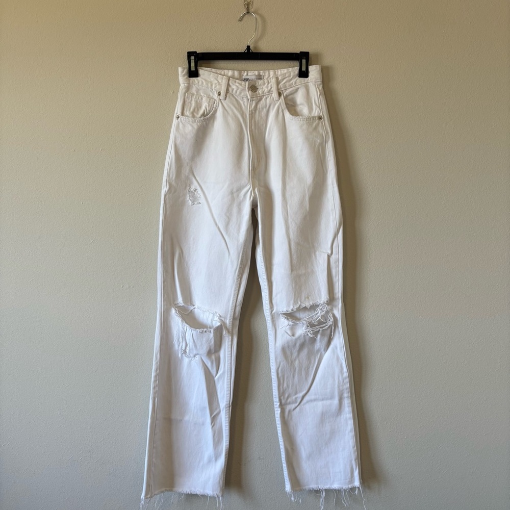 Zara White Straight Leg Women's Jeans